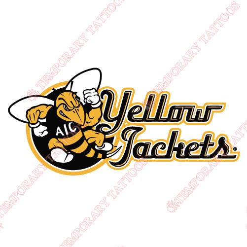 AIC Yellow Jackets 2009-Pres Alternate Logo3 Customize Temporary Tattoos Stickers N3688